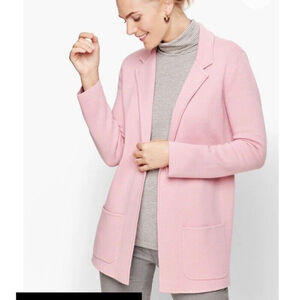 Talbot's Women's Pink Open Sweater Blaze Cardigan Marino wool Mix Size: XLp